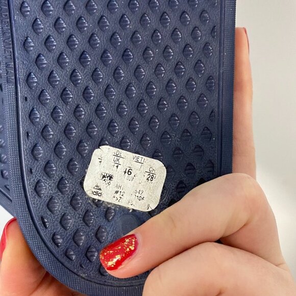 Adidas Blue & White Stripe Slides Size 11 - Picture 4 of 5